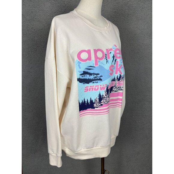 Selfie Juniors' Apres Ski Snowland And Sun Cozy Fleece Sweatshirt Size XL NWT's. - Picture 5 of 8